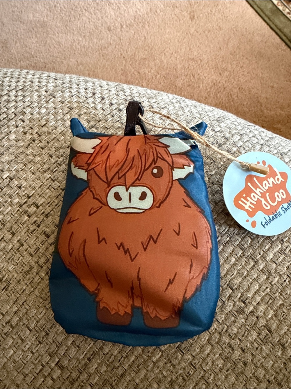 NWT Highland Coo Foldable Shopper Bag 
w/Pouch